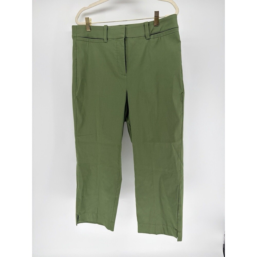 NWT Lane Bryant The 4 Season Slim Capri Pants Green Mid Rise Size 14 Dress Pants